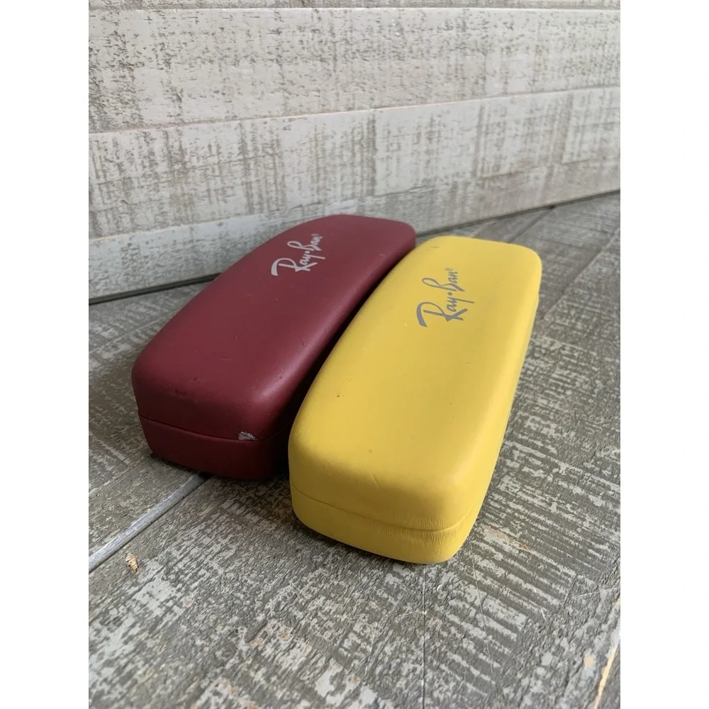 Ray Ban Junior Glasses Case Red Yellow Velvet Lining - CASES ONLY‎ lot Of 2